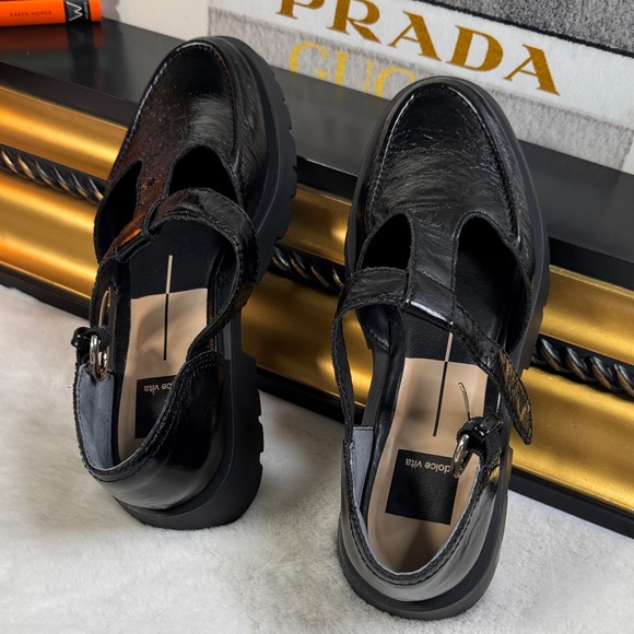 Dolce Vita: Emilio Flats Midnight Crinkle Patent Leather size 6.5 Columbia - Picture 2 of 9